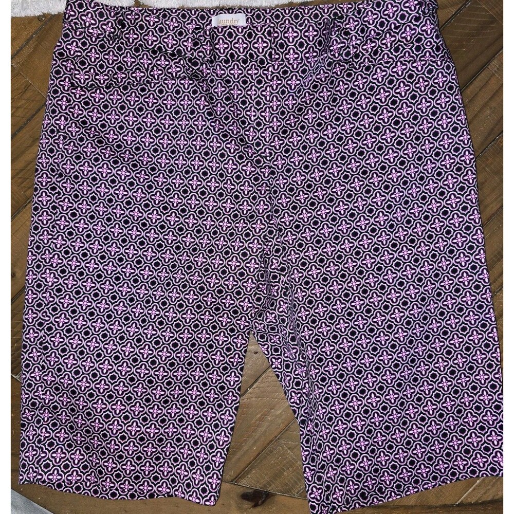 LAUNDRY BY SHELLI SEGAL Patterned Bermuda Shorts Canvas Vibrant & Bold Size 4